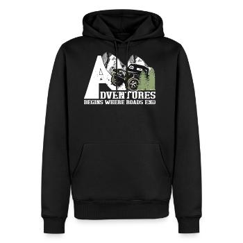 truck mudding - Men's Premium Hoodie - black - Front - Nico (187cm) & Julia (174cm)