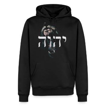 YHWH Yaweh Lion of Juda Messiah and Jesus the Lord - Men's Premium Hoodie - black - Front - Nico (187cm) & Julia (174cm)