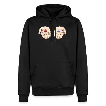 Choose Red Pill - red pilled - gift - Men's Premium Hoodie - black - Front - Nico (187cm) & Julia (174cm)