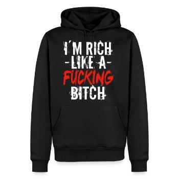 Wealth Funny Saying - Men's Premium Hoodie - black - Front - Nico (187cm) & Julia (174cm)