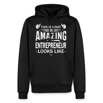 Amazing Entrepreneur - Men's Premium Hoodie - black - Front - Nico (187cm) & Julia (174cm)