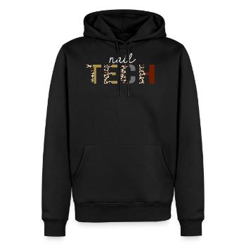 Nail Tech Leopard Print Funny Gift - Men's Premium Hoodie - black - Front - Nico (187cm) & Julia (174cm)