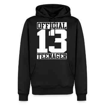 Officially A Teenager - Men's Premium Hoodie - black - Front - Nico (187cm) & Julia (174cm)