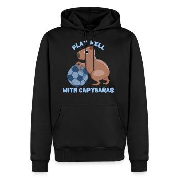 Capybara Whisperer Wildlife Animal Cavy Rodent - Men's Premium Hoodie - black - Front - Nico (187cm) & Julia (174cm)