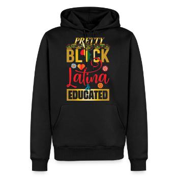 Afro Latina Pretty Black Latina & Educated - Molleton à capuche Premium pour homme - noir - Devant - Nico (187cm) & Julia (174cm)