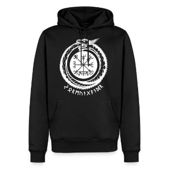 Jormungandr - Norse Mythology - Men's Premium Hoodie - black - Front - Nico (187cm) & Julia (174cm)