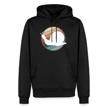 Snail in a Circular Design - Men's Premium Hoodie - black - Front - Nico (187cm) & Julia (174cm)