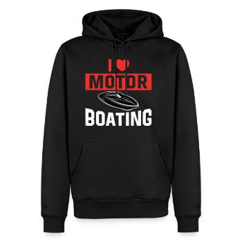 I Love Motor Boating Boat Owner Love Motor Boating - Men's Premium Hoodie - black - Front - Nico (187cm) & Julia (174cm)