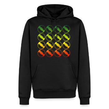 Vinyl Record Dub Reggae DJ Gift - Men's Premium Hoodie - black - Front - Nico (187cm) & Julia (174cm)
