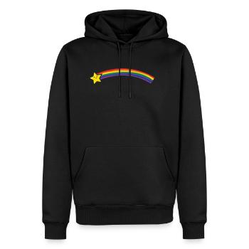 colorful LGBTQ Falling Star Space - Men's Premium Hoodie - black - Front - Nico (187cm) & Julia (174cm)