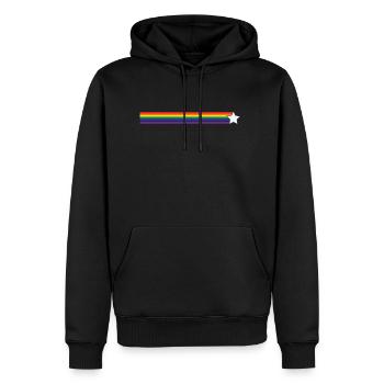 colorful LGBTQ Star Space - Men's Premium Hoodie - black - Front - Nico (187cm) & Julia (174cm)