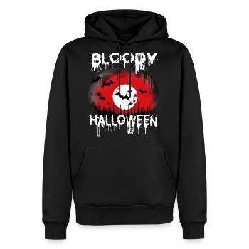 scary outfit costume bat saying Bloody Halloween - Men's Premium Hoodie - black - Front - Nico (187cm) & Julia (174cm)