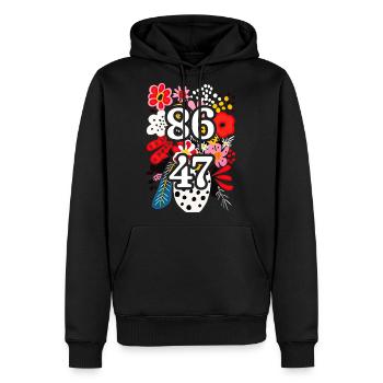 Subtle 8647 Anti Trump Floral 86 47 Boho - Men's Premium Hoodie - black - Front - Nico (187cm) & Julia (174cm)