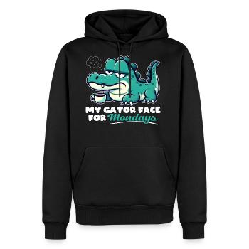 MY GATOR FACE FOR MONDAYS - Men's Premium Hoodie - black - Front - Nico (187cm) & Julia (174cm)