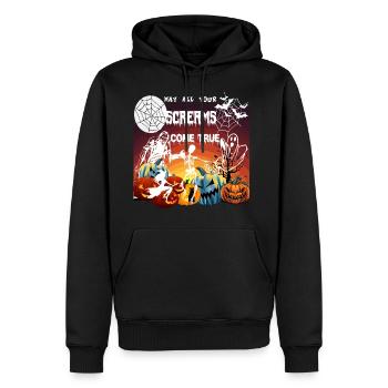 Halloween costume Outfit saying Screams come True - Men's Premium Hoodie - black - Front - Nico (187cm) & Julia (174cm)