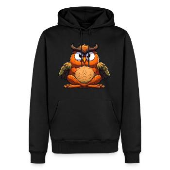 Yogi owl - Men's Premium Hoodie - black - Front - Nico (187cm) & Julia (174cm)