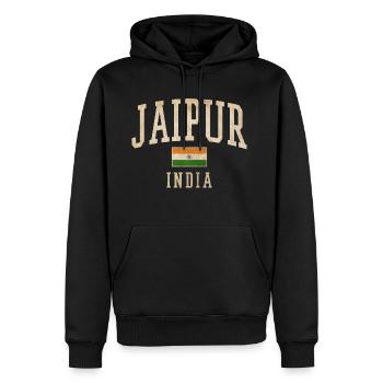 Jaipur India - Men's Premium Hoodie - black - Front - Nico (187cm) & Julia (174cm)