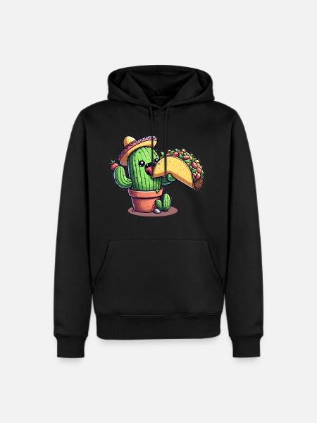 Mexican taco cactus - Men's Premium Hoodie - black