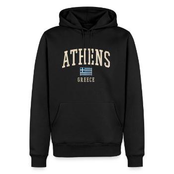 Athens Greece - Men's Premium Hoodie - black - Front - Nico (187cm) & Julia (174cm)