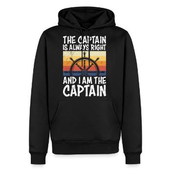 The captain is right I am the captain Sailor - Men's Premium Hoodie - black - Front - Nico (187cm) & Julia (174cm)