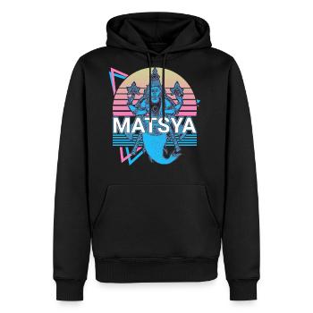 Matsya Hindu Mythology Retro - Men's Premium Hoodie - black - Front - Nico (187cm) & Julia (174cm)