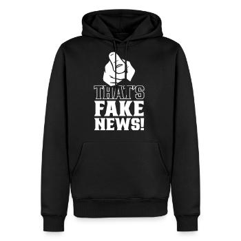 C’est Fake News Journalisme Droits Liberté de la presse - Molleton à capuche Premium pour homme - noir - Devant - Nico (187cm) & Julia (174cm)