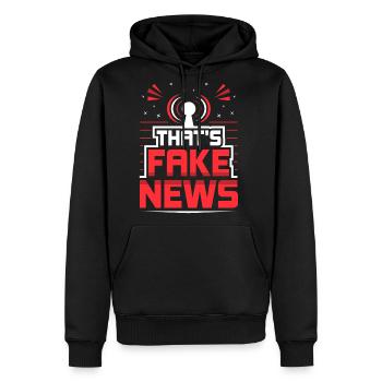 C’est Fake News Journalisme Droits Liberté de la presse - Molleton à capuche Premium pour homme - noir - Devant - Nico (187cm) & Julia (174cm)