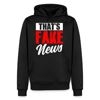 C’est Fake News Journalisme Droits Liberté de la presse - Molleton à capuche Premium pour homme - noir - Devant - Nico (187cm) & Julia (174cm)