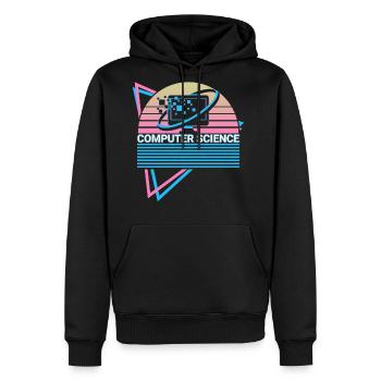 Computer Science Retro - Men's Premium Hoodie - black - Front - Nico (187cm) & Julia (174cm)