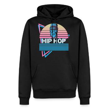 Hip Hop Retro - Men's Premium Hoodie - black - Front - Nico (187cm) & Julia (174cm)