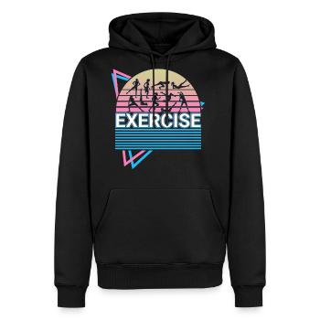 Exercise Workout Fitness Retro - Men's Premium Hoodie - black - Front - Nico (187cm) & Julia (174cm)