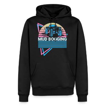 Mud Bogging Retro - Men's Premium Hoodie - black - Front - Nico (187cm) & Julia (174cm)