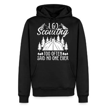 Scouting too often said no one ever Scout Leader - Men's Premium Hoodie - black - Front - Nico (187cm) & Julia (174cm)