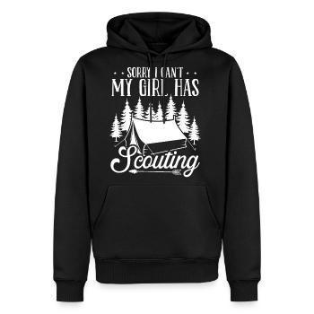 Scouting Sorry I cant my Girl has Scouting Mom - Men's Premium Hoodie - black - Front - Nico (187cm) & Julia (174cm)