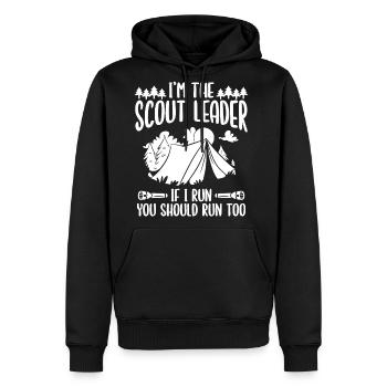 Scout Leader I run you should run too Scouting - Men's Premium Hoodie - black - Front - Nico (187cm) & Julia (174cm)