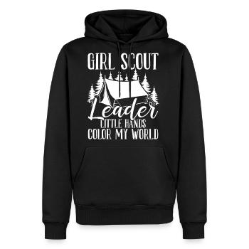 Girl Scout Leader Tiny Scouts color my World - Men's Premium Hoodie - black - Front - Nico (187cm) & Julia (174cm)