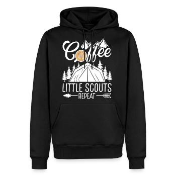 Scouting Coffee People Repeat Girl Scout Leader - Men's Premium Hoodie - black - Front - Nico (187cm) & Julia (174cm)