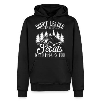 Girl SCout Leader Scouts need Heroes too Scouting - Men's Premium Hoodie - black - Front - Nico (187cm) & Julia (174cm)