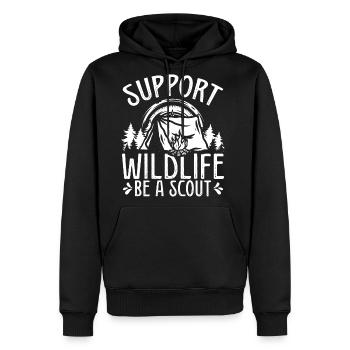 Girl Scout Leader Be a Scout Club Scouting Tours - Men's Premium Hoodie - black - Front - Nico (187cm) & Julia (174cm)
