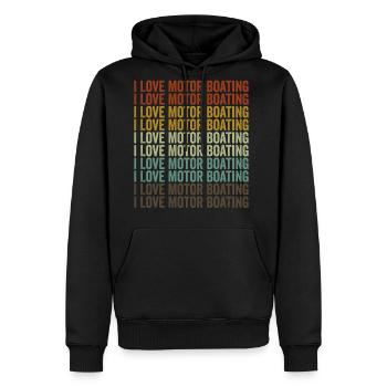 I Love Motor Boating Boating Motor Boating Boater - Men's Premium Hoodie - black - Front - Nico (187cm) & Julia (174cm)