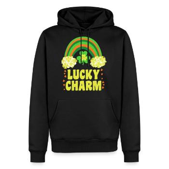 Lucky Charm Lucky Rainbow - Men's Premium Hoodie - black - Front - Nico (187cm) & Julia (174cm)
