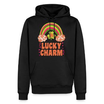 Lucky Charm Lucky Rainbow - Men's Premium Hoodie - black - Front - Nico (187cm) & Julia (174cm)