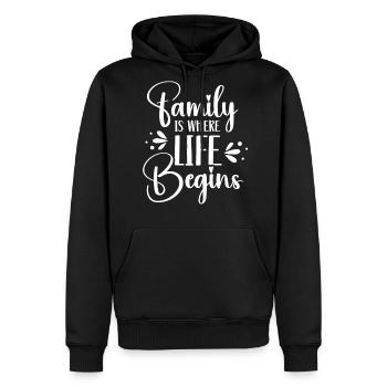 Family Is Where Life Begins Relatives Reunion - Men's Premium Hoodie - black - Front - Nico (187cm) & Julia (174cm)