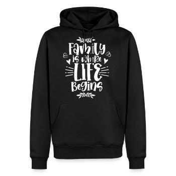 Family Is Where Life Begins Relatives Reunion - Men's Premium Hoodie - black - Front - Nico (187cm) & Julia (174cm)