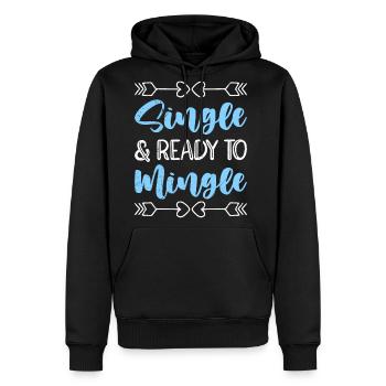 Single Ready to Mingle Men Single - Men's Premium Hoodie - black - Front - Nico (187cm) & Julia (174cm)