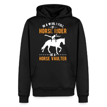 Funny Equestrian Horse Vaulting - Men's Premium Hoodie - black - Front - Nico (187cm) & Julia (174cm)
