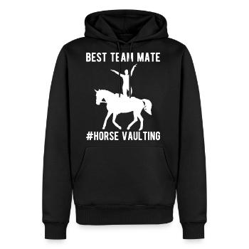 Funny Equestrian Horse Vaulting - Men's Premium Hoodie - black - Front - Nico (187cm) & Julia (174cm)