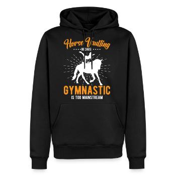Funny Equestrian Horse Vaulting - Men's Premium Hoodie - black - Front - Nico (187cm) & Julia (174cm)
