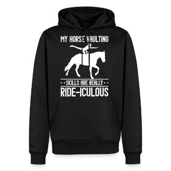Funny Equestrian Horse Vaulting - Men's Premium Hoodie - black - Front - Nico (187cm) & Julia (174cm)
