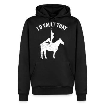 Funny Equestrian Horse Vaulting - Men's Premium Hoodie - black - Front - Nico (187cm) & Julia (174cm)